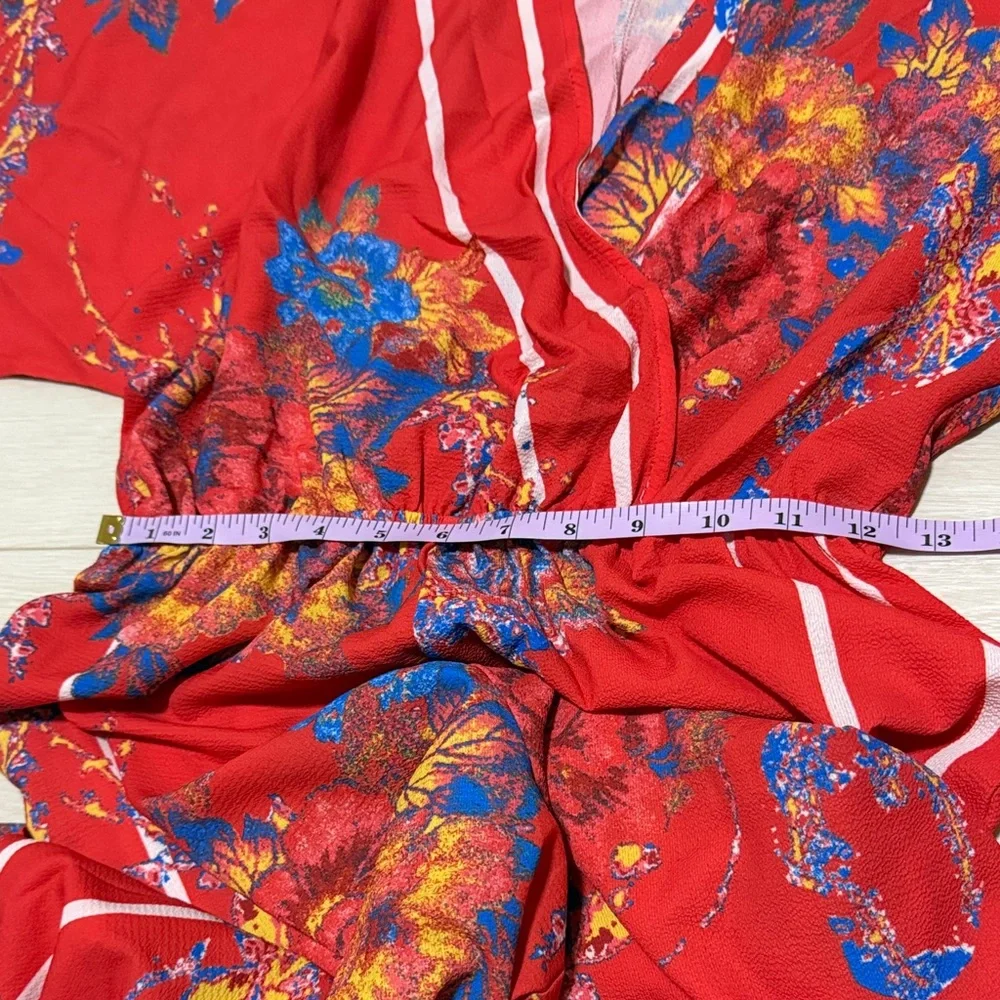 Flying Tomato Red and Blue Floral Jumpsuit - Picture 5 of 7